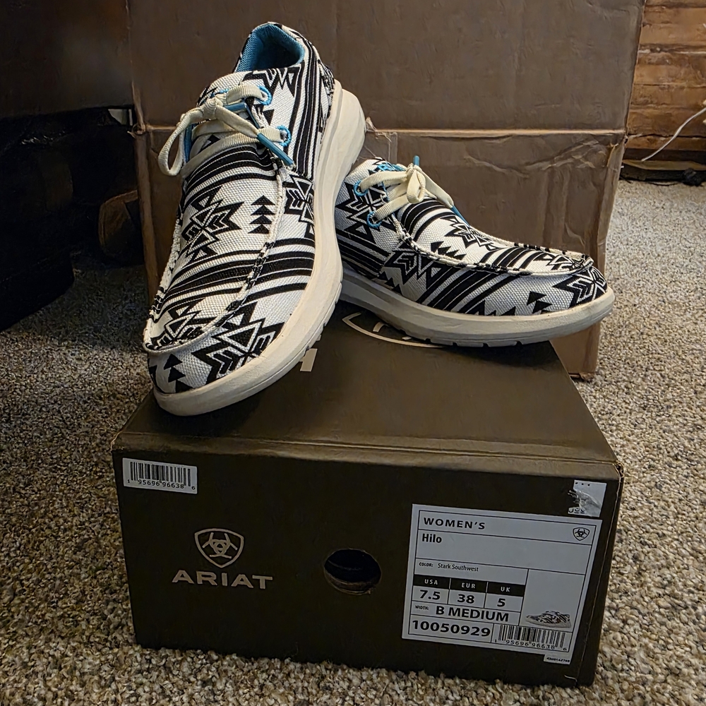 Ariat Womens Hilo Black and White Shoes